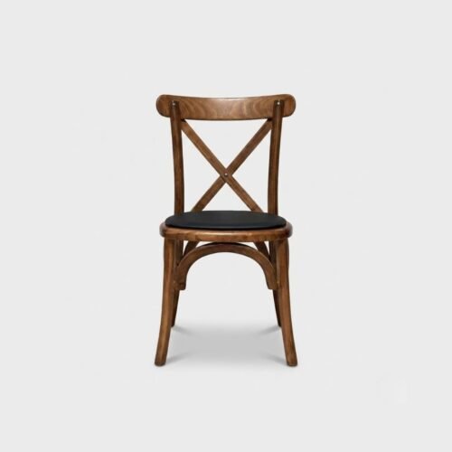 Silla Crossback de madera de pino, ideal para eventos.