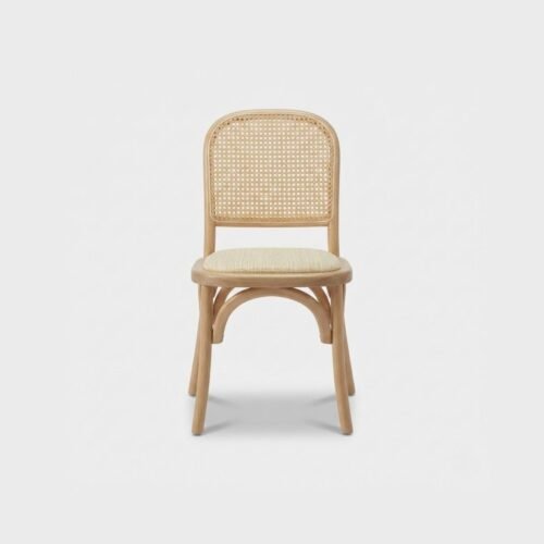 silla-alessia-madera-frontal-01 Silla Alessia de madera de pino y bejuco, ideal para eventos.