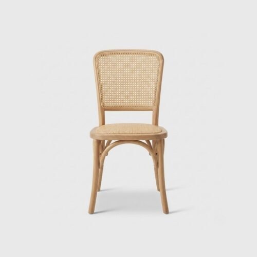 silla-alessia-madera-frontal-02 Silla Alessia de madera de pino y bejuco, ideal para eventos.