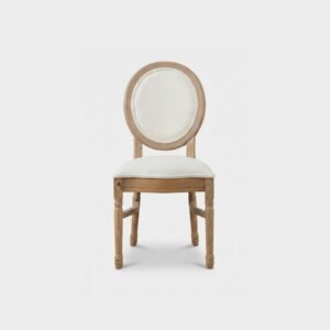 Silla Luis XV de madera de pino, ideal para eventos.