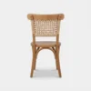 Silla Tejeda de Madera para eventos. Respaldo tejido con cuerda resistente y asiento tambor. Ideal para interiores o áreas techadas.
