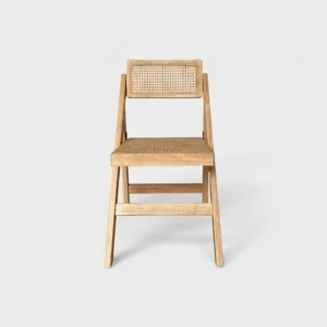 Silla Elia plegable de madera para eventos.