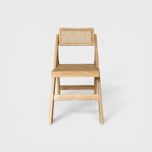 Silla Elia plegable de madera para eventos.