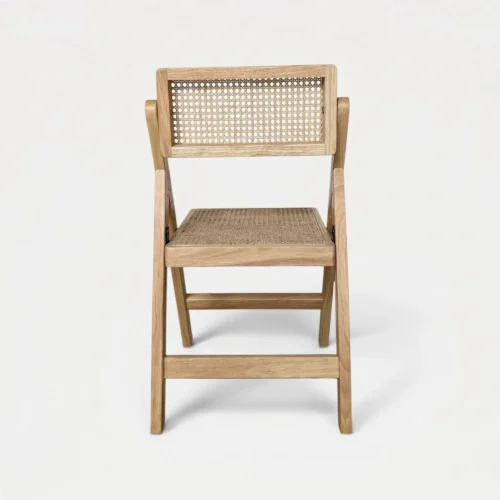 Silla Elia plegable de madera para eventos.