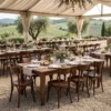 Silla Noback de madera para eventos. Estructura de madera con asiento tambor.