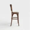 Banco Twoback de madera para barra, estructura de madera con asiento tapizado en tela o vinipiel.