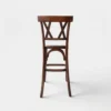 Banco Twoback de madera para barra, estructura de madera con asiento tapizado en tela o vinipiel.