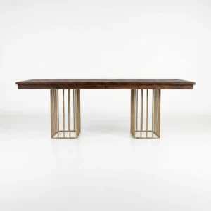 Mesa Mica de madera para eventos. Cubierta rectangular en madera de pino para 8 o 10 comensales.
