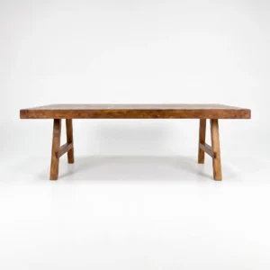 Mesa Pata A de madera para eventos. Cubierta rectangular en madera de pino para 8 o 10 comensales. Base pata en A en madera de pino.