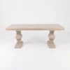 Mesa Pata de Elefante de madera para eventos. Cubierta rectangular en madera de pino para 8 o 10 comensales. Base en madera de pino.