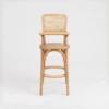 periquera-alessia-madera-infantil-asiento-tambor-01 Silla Periquera Alessia de madera para niños. Respaldo en bejuco, asiento tapizado.