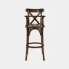 Silla Periquera Crossback de madera para niños. Respaldo cruceta en X, asiento tambor.