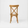 Silla Crossback Infantil de madera de pino para eventos y banquetes. Respaldo en cruceta en X con asiento tapizado.