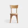 silla-noback-madera-infantil-asiento-tapizado-01 Silla Noback Infantil de madera de pino para eventos y banquetes. Respaldo de madera con asiento tapizado.